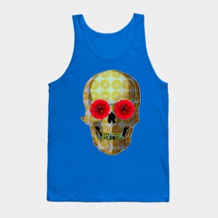 Golden floral skull Tank Top